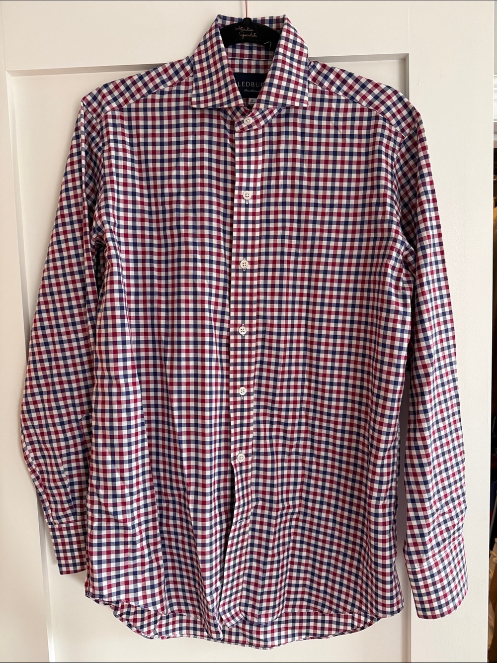 Ledbury Men's Gingham Button-Down Shirt in Red & Blue